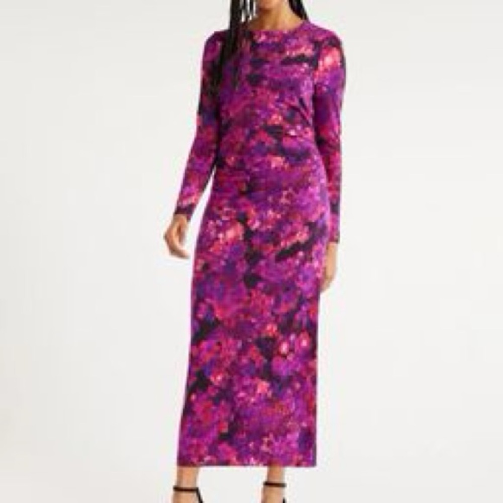 Scoop NYC Women’s Gathered Waist Maxi Body Con Dress Medium